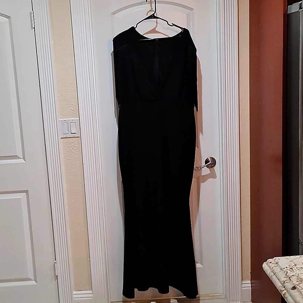 Tassel Dress, 3x, Black